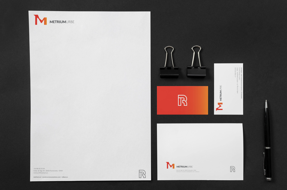 Papelería para Metrium Urbe, por Anónimo Advertising